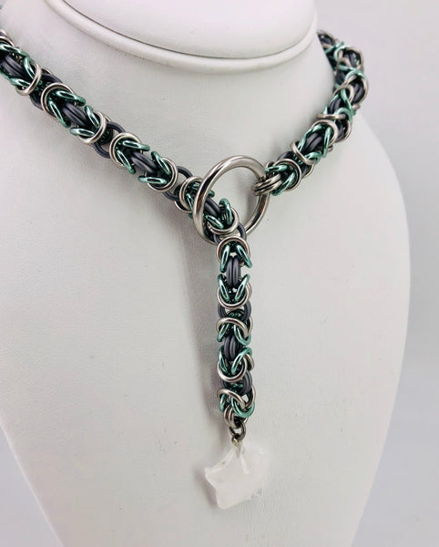 Grey and Light Blue Lariat-Style Day Collar
