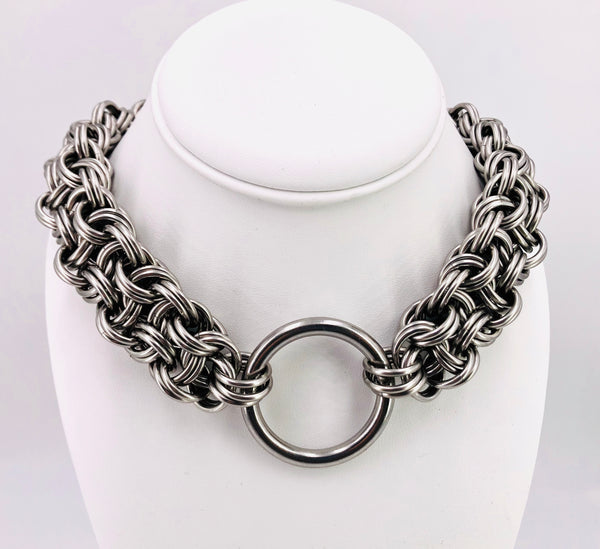 Heavy Statement Stainless Steel Chainmaille BDSM Collar