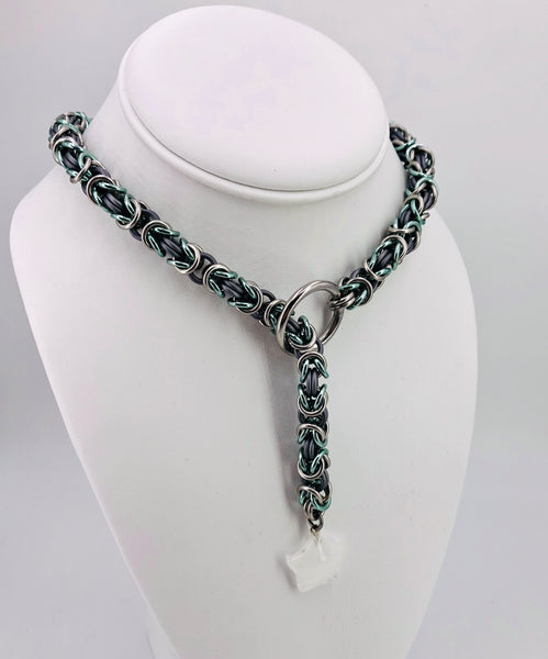 Grey and Light Blue Lariat-Style Day Collar