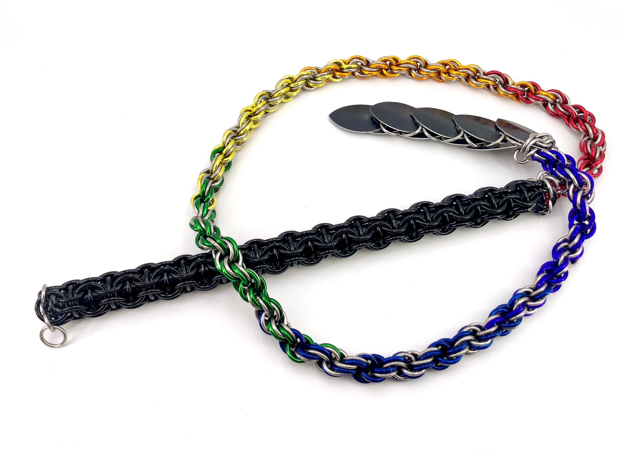 Rainbow BDSM Chainmaille Whip